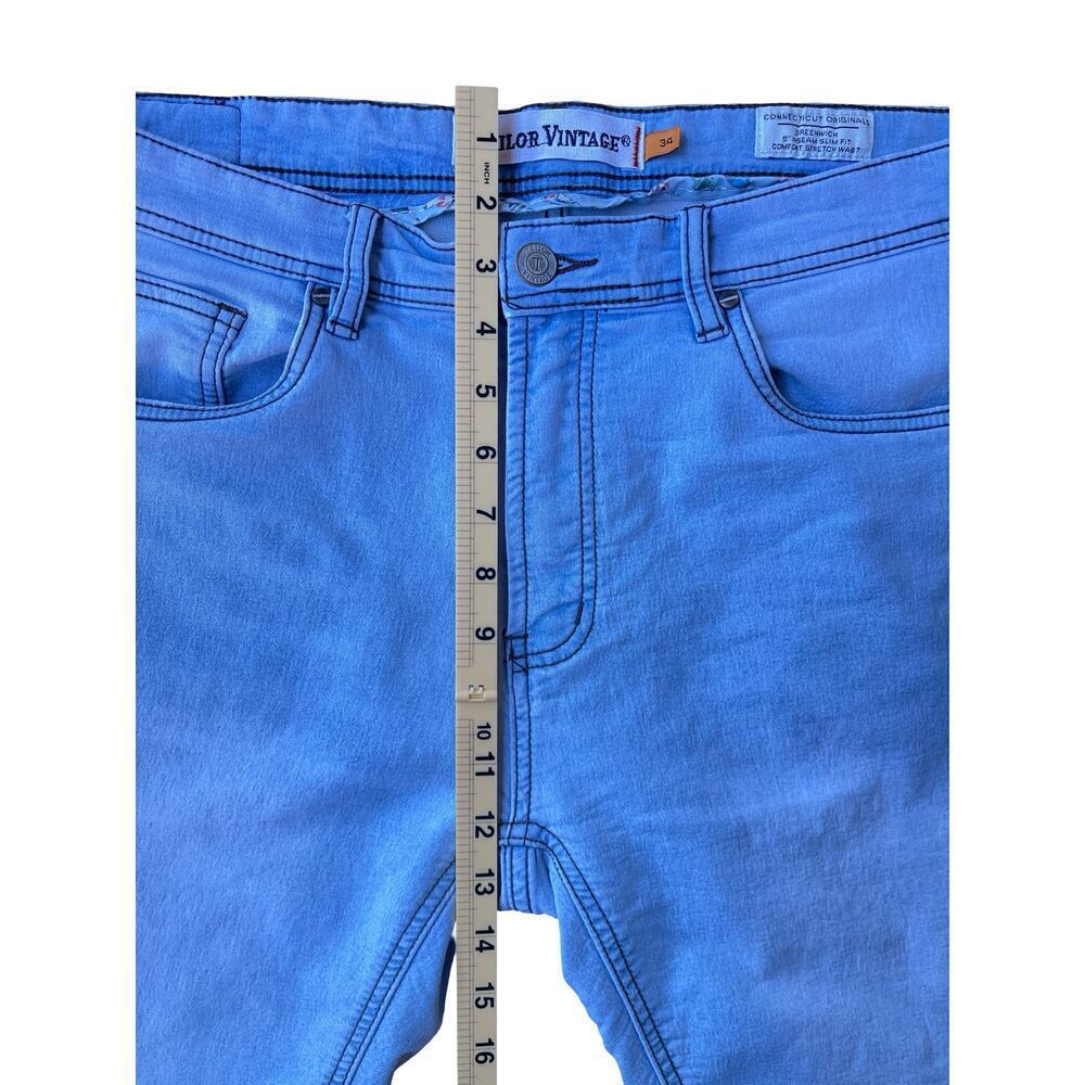 Tailor Vintage Greenwich 9" Inseam Slim Fit Stretch Denim Shorts Light Blue – 34 - Picture 12 of 14